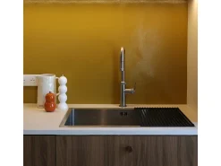 Luisa Lavatório 1 cuba individual grande 76x45 em aço inoxidável Essebagno