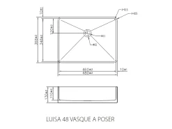 Luisa lavatório 48x37 em aço inoxidável Essebagno