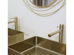 Luisa Misturadora de lavatório alto ouro escovado Essebagno
