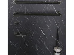 Luisa porta-rolos WC cinza metálico Essebagno
