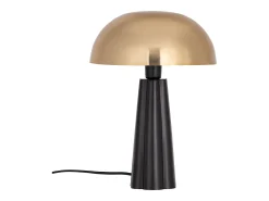 Luminária de mesa cogumelo em metal, D. 31 x A.42 cm, Dourado e preto, RANDALL