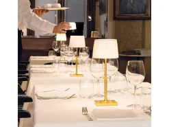 Luminária de mesa recarregável com dimmer LED Poldina Classic Zafferano - Design elegante, sem fio, branca