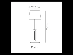Luminária de mesa recarregável com dimmer LED Poldina Classic Zafferano - Design elegante, sem fio, branca