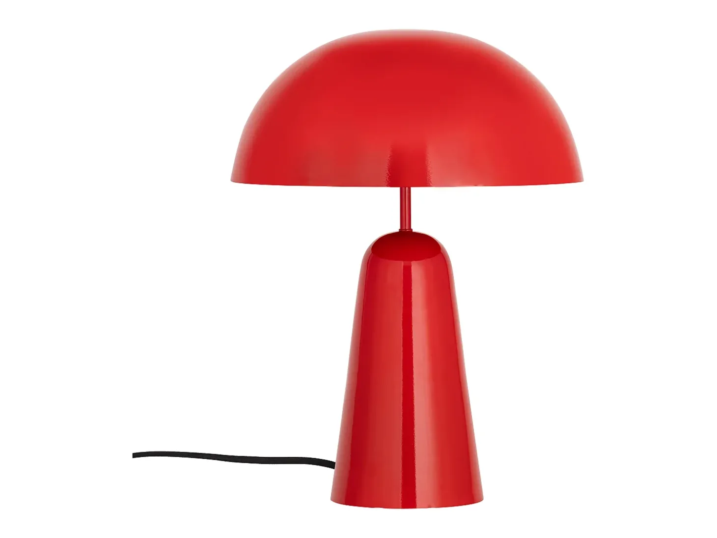Luminária de mesa tipo cogumelo em metal, D. 39 x H.52 cm, Vermelho brilhante, LARKIN