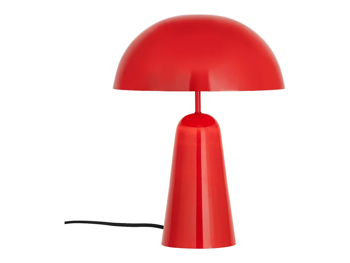 Luminária de mesa tipo cogumelo em metal, D. 39 x H.52 cm, Vermelho brilhante, LARKIN