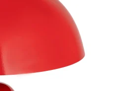 Luminária de mesa tipo cogumelo em metal, D. 39 x H.52 cm, Vermelho brilhante, LARKIN