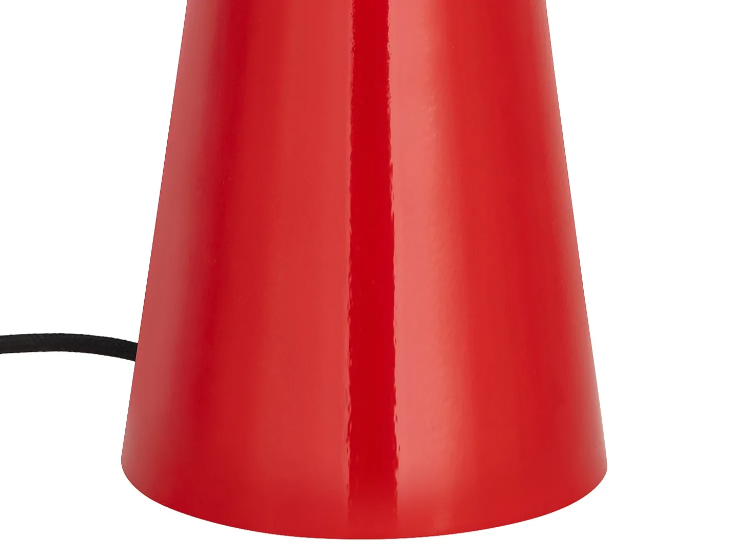 Luminária de mesa tipo cogumelo em metal, D. 39 x H.52 cm, Vermelho brilhante, LARKIN