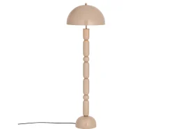 Luminária de pé tipo cogumelo em metal, D. 45 x A. 147 cm, bege brilhante, ELDON