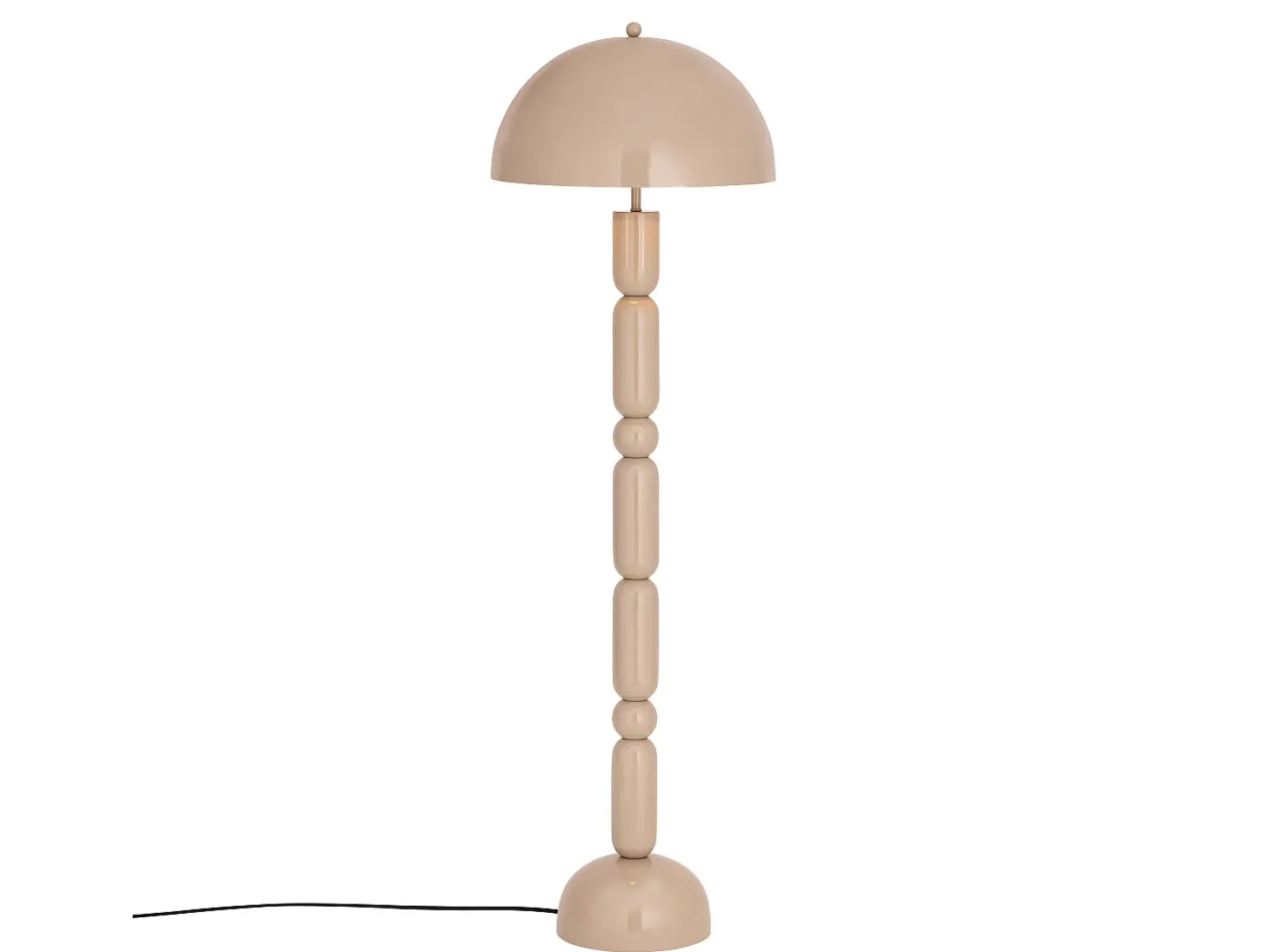 Luminária de pé tipo cogumelo em metal, D. 45 x A. 147 cm, bege brilhante, ELDON