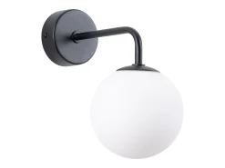 Luminária de parede Bealy minimalista, aço/vidro - 1 fontes de luz 4000K - L.10 x H.21 cm - preto/branco