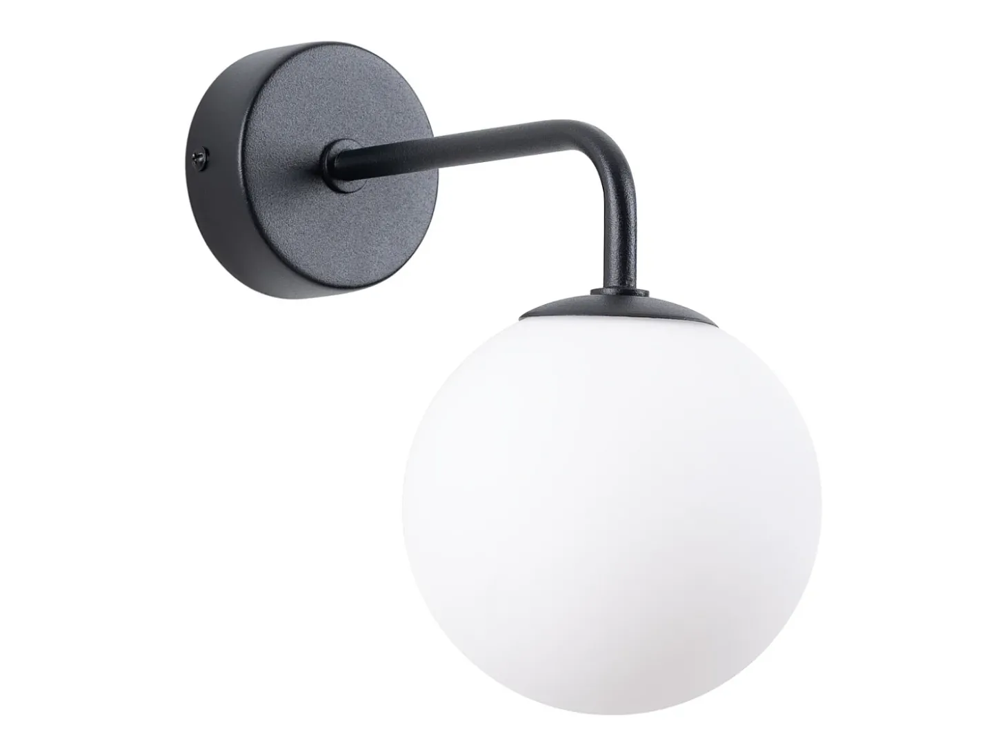 Luminária de parede Bealy minimalista, aço/vidro - 1 fontes de luz 4000K - L.10 x H.21 cm - preto/branco