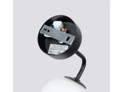 Luminária de parede Bealy minimalista, aço/vidro - 1 fontes de luz 4000K - L.10 x H.21 cm - preto/branco