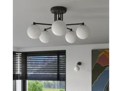 Luminária de parede Bealy minimalista, aço/vidro - 1 fontes de luz 4000K - L.10 x H.21 cm - preto/branco