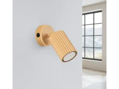 Luminária de parede Gloow minimalista, alumínio - 1 fontes de luz 3000K - L.8 x H.16 cm - dourado