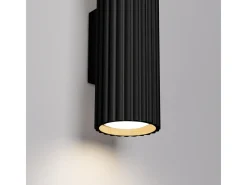 Luminária de parede Gloow minimalista, alumínio - 2 fontes de luz 3000K - L.6.5 x H.20 cm - preto