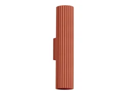 Luminária de parede Gloow minimalista, alumínio - 2 fontes de luz 3000K - L.6.5 x H.30 cm - ocre vermelho