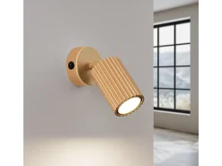 Luminária de parede Gloow minimalista, alumínio - 1 fontes de luz 4000K - L.8 x H.16 cm - dourado