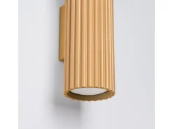 Luminária de parede Gloow minimalista, alumínio - 2 fontes de luz 4000K - L.6.5 x H.20 cm - dourado