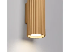 Luminária de parede Gloow minimalista, alumínio - 2 fontes de luz 4000K - L.6.5 x H.20 cm - dourado