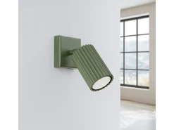 Luminária de parede Gloow minimalista, alumínio - 1 fontes de luz 3000K - L.8 x H.8 cm - verde oliva