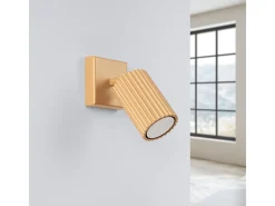 Luminária de parede Gloow minimalista, alumínio - 1 fontes de luz 3000K - L.8 x H.8 cm - dourado