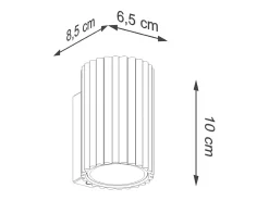 Luminária de parede Gloow minimalista, alumínio - 1 fontes de luz 4000K - L.6.5 x H.10 cm - bege