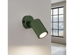 Luminária de parede Gloow minimalista, alumínio - 1 fontes de luz 4000K - L.8 x H.16 cm - verde oliva