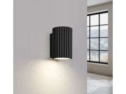 Luminária de parede Gloow minimalista, alumínio - 1 fontes de luz 4000K - L.6.5 x H.10 cm - preto