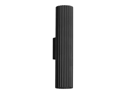 Luminária de parede Gloow minimalista, alumínio - 2 fontes de luz 3000K - L.6.5 x H.30 cm - preto
