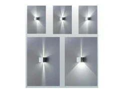 Luminária de parede LED Cubetto IP54 6,5W com aletas Corten ajustáveis
