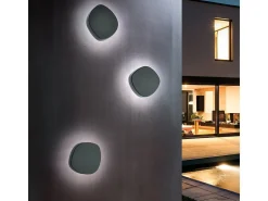 Luminária de parede LED Zafferano Ciottolo IP54 7W 890lm 3000K em alumínio cinza escuro