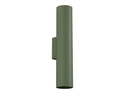 Luminária de parede Toris sótão, aço - 2 fontes de luz 4000K - L.6 x H.30 cm - verde oliva