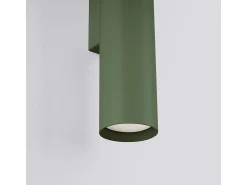 Luminária de parede Toris sótão, aço - 2 fontes de luz 4000K - L.6 x H.30 cm - verde oliva