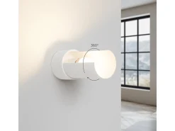 Luminária de parede Torow minimalista, aço - 1 fontes de luz 4000K - L.10 x H.21 cm - branco