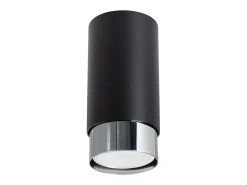 Luminária de teto Alvor moderno, aço - 1 fontes de luz 4000K - L.6 x H.12.5 cm - preto/cromo