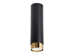 Luminária de teto Alvor moderno, aço - 1 fontes de luz 4000K - L.6 x H.22.5 cm - preto/dourado