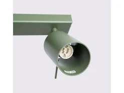 Luminária de teto Briix moderno, aço - 2 fontes de luz 3000K - L.30 x H.17 cm - verde oliva