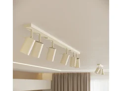 Luminária de teto Briix moderno, aço - 3 fontes de luz 3000K - L.19.5 x H.18.5 cm - bege