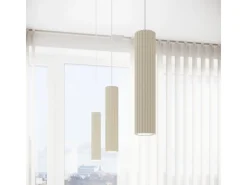 Luminária de teto Gloow minimalista, alumínio - 6 fontes de luz 4000K - L.117 x H.16.5 cm - bege
