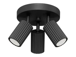 Luminária de teto Gloow minimalista, alumínio - 3 fontes de luz 4000K - L.19.5 x H.18 cm - preto