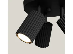 Luminária de teto Gloow minimalista, alumínio - 3 fontes de luz 4000K - L.19.5 x H.18 cm - preto