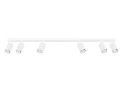 Luminária de teto Gloow minimalista, alumínio - 6 fontes de luz 3000K - L.117 x H.16.5 cm - branco