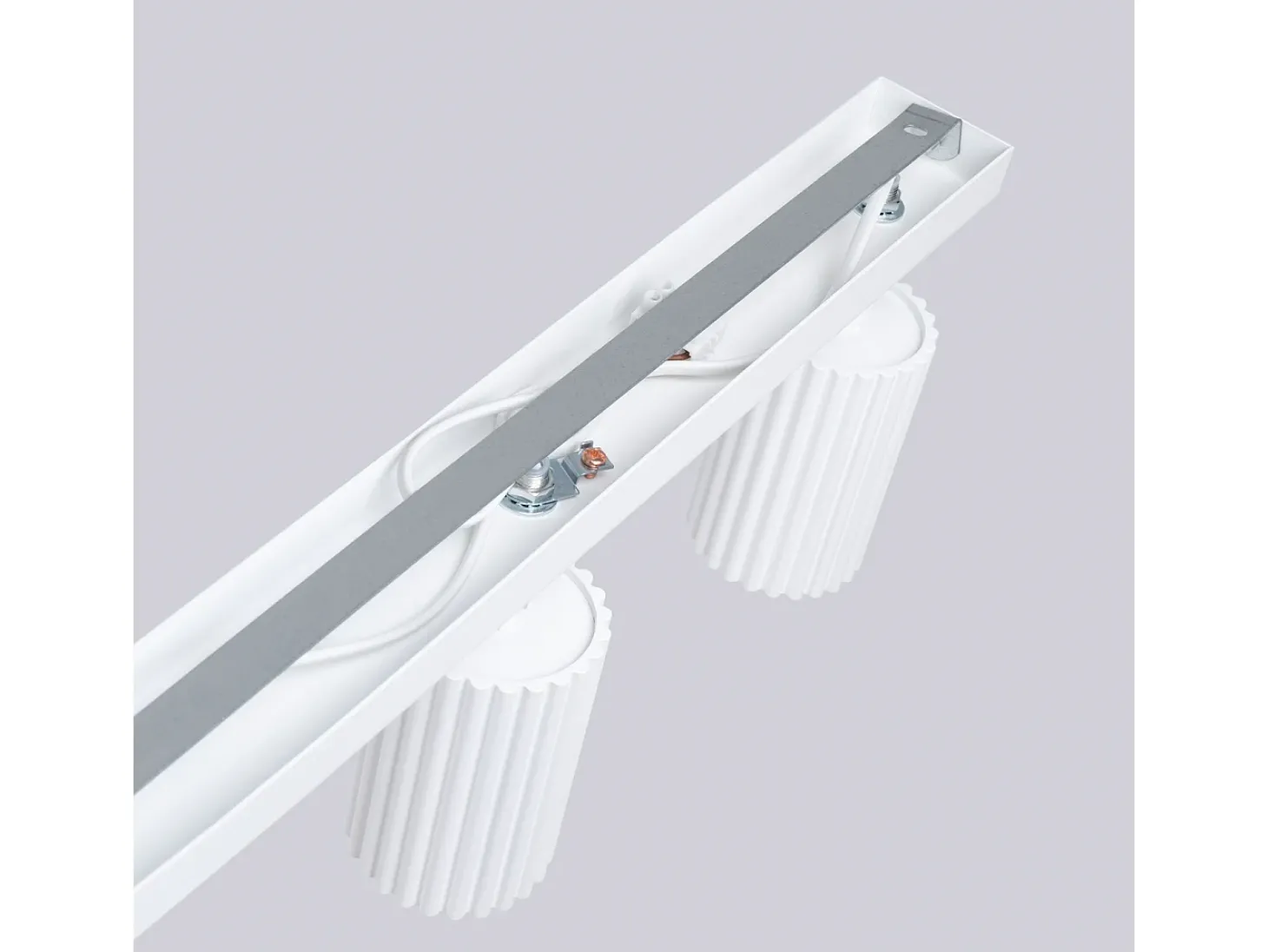 Luminária de teto Gloow minimalista, alumínio - 6 fontes de luz 3000K - L.117 x H.16.5 cm - branco