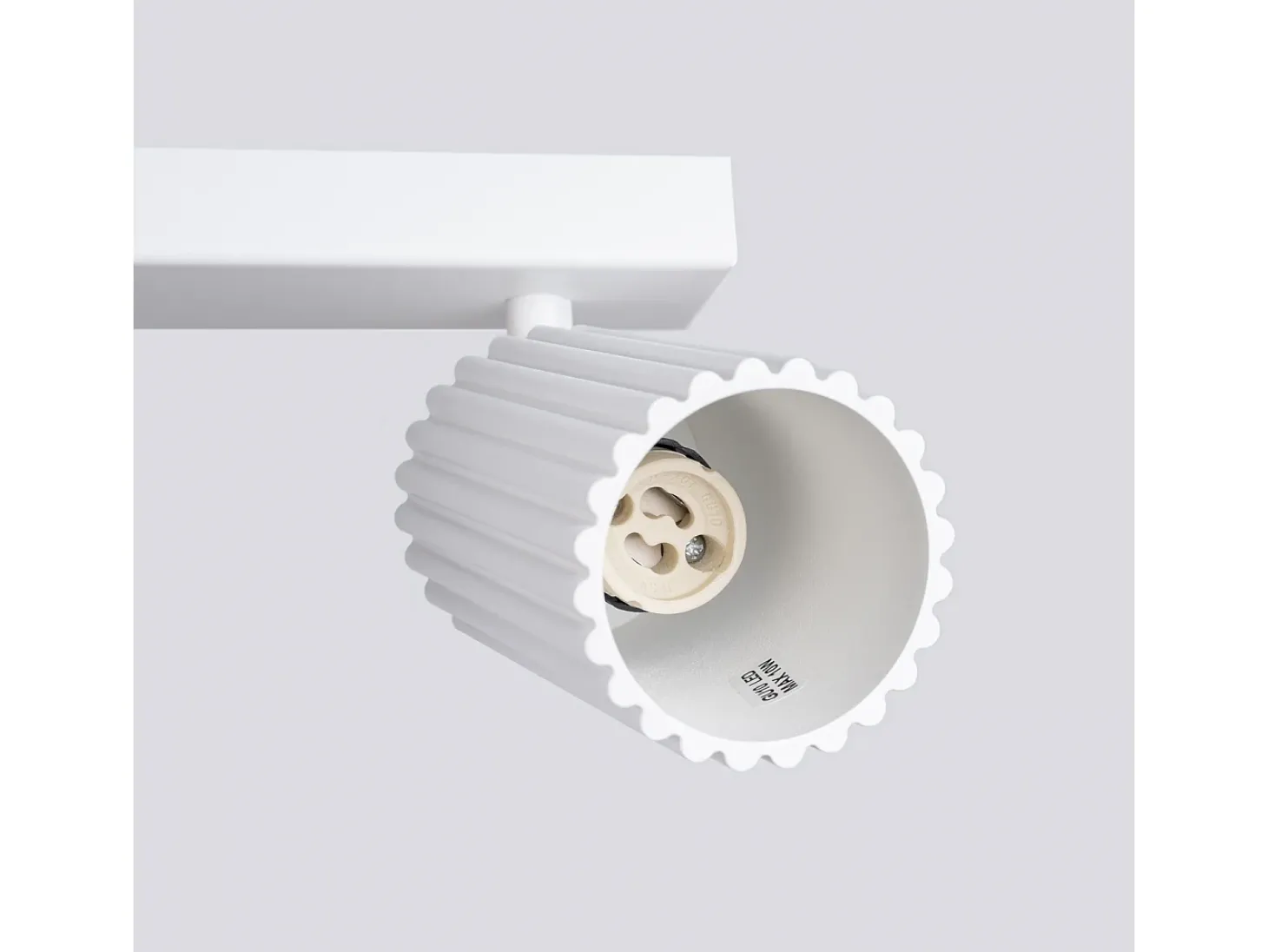 Luminária de teto Gloow minimalista, alumínio - 6 fontes de luz 3000K - L.117 x H.16.5 cm - branco
