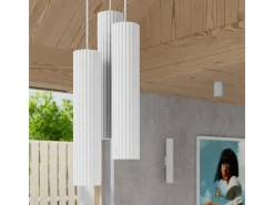 Luminária de teto Gloow minimalista, alumínio - 6 fontes de luz 3000K - L.117 x H.16.5 cm - branco