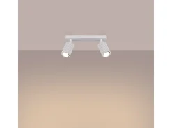 Luminária de teto Gloow minimalista, alumínio - 2 fontes de luz 4000K - L.30 x H.16.5 cm - branco