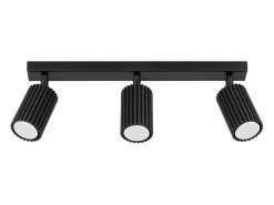 Luminária de teto Gloow minimalista, alumínio - 3 fontes de luz 4000K - L.45 x H.16.5 cm - preto