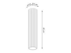 Luminária de teto Gloow minimalista, alumínio - 1 fontes de luz 4000K - L.6.5 x H.30 cm - bege