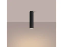 Luminária de teto Gloow minimalista, alumínio - 1 fontes de luz 4000K - L.6.5 x H.30 cm - preto