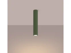 Luminária de teto Gloow minimalista, alumínio - 1 fontes de luz 4000K - L.6.5 x H.40 cm - verde oliva
